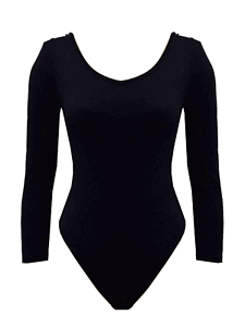 plain black leotard