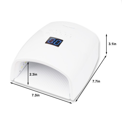 White 48W Cordless Wireless Rechargeable LED/UV Nail Lamp Gel Polish Nail Dryer - Picture 9 of 10
