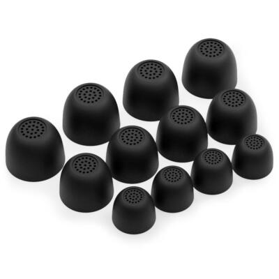12 x Silikon Ohrhörer Gummi Tipps Für Samsung Galaxy Buds FE in Schwarz