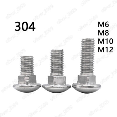 M6 M8 M10 M12 304 Stainless Steel Mushroom Head Square Neck Bolts Screws DIN603