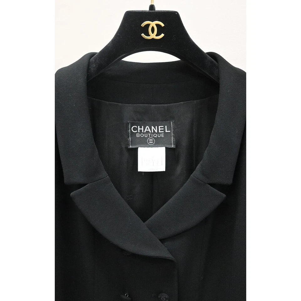 Chanel | Black Vintage Double Breasted Blazer | Size 42 Approx. Size US 10 - Image 3 of 4