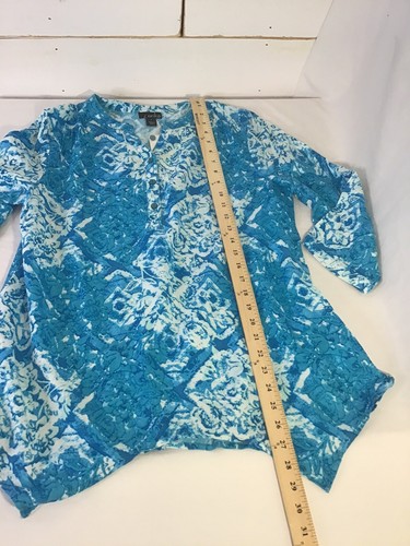 Nuovo top Erika Jacinda stampato morso di squalo, Turqs/Caicos, donna piccolo - Foto 8 di 8