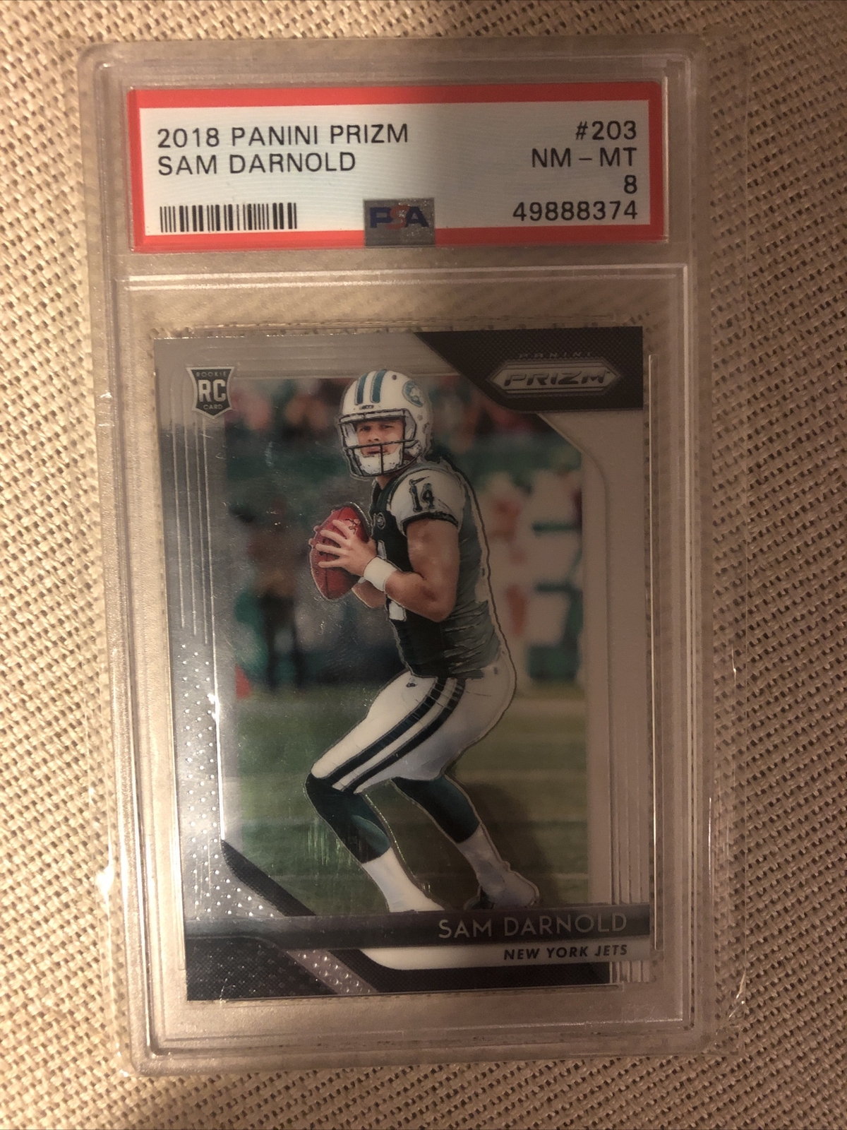 2018 panini prizm sam darnold #203 psa 8 (RC) jets