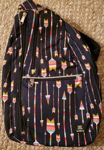 Ambry Sling Bag Crossbody Hiking Backpack,Colorful Arrow Design 5 Pockets Unused - Picture 3 of 4