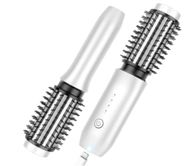 Cordless Curling Iron Brush, 2024 New Portable Travel Curling Iron Mini Brush fo