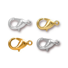 Lobster Clasps 12x6.5mm, Silver, Gold, Copper or Nickel Plated Brass 12/pkg.