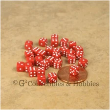 NEW 5mm Deluxe Rounded Edge 30 MINI Dice Red RPG Game 3/16 inch Miniature D6