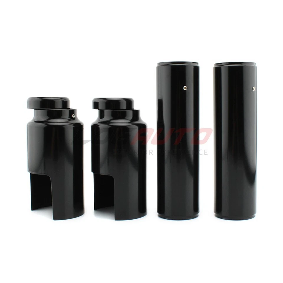 For Harley Night Rod Special 2007-2011 Fork Tube Cover Cap Upper/Lower Set Black - Image 3 of 4