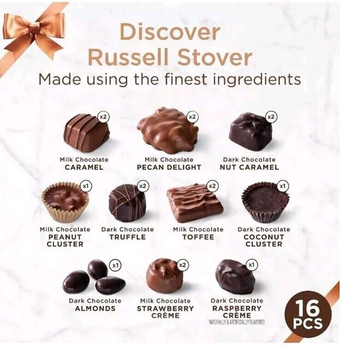 Two (2) Boxes of Russell Stover Assorted Milk and Dark Chocolate 32 Pieces - Picture 3 of 3