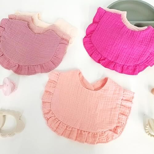 Baby Muslin Bibs Bandana Drool Baby Bibs for Girls Adjustable 100% Cotton Sof... - Picture 7 of 7