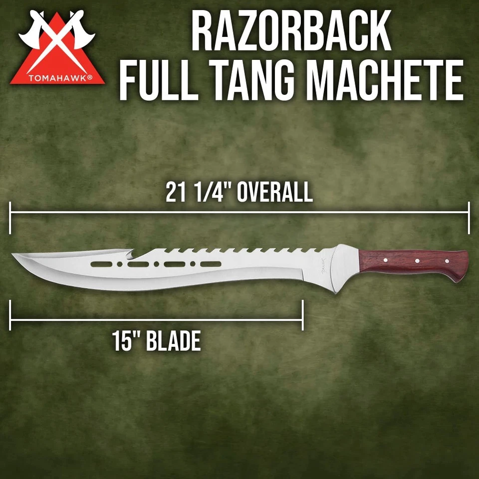 Machete Tomahawk Razorback | Full-Tang | Funda de hombro de nailon | 21 1/4" en general Foto 2 de 4