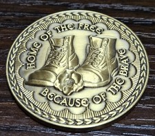 Home of the Free Because of the Brave Geocoin Unactivated Pathtag Alt Geocaching