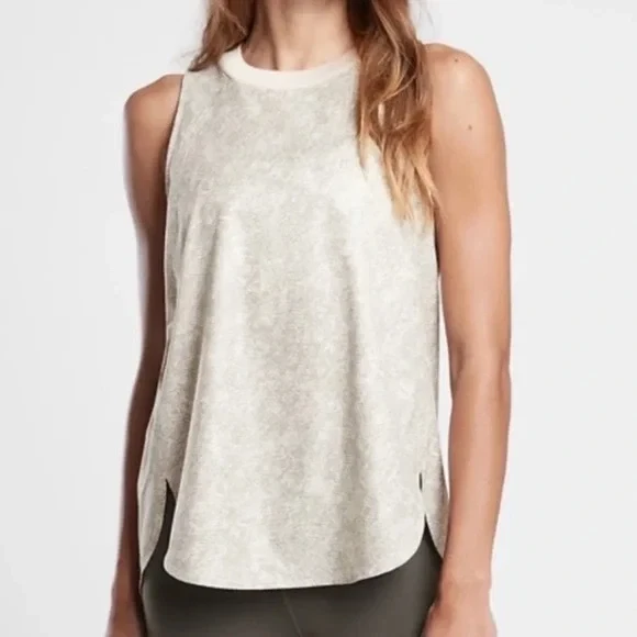 ATHLETA Zephyr Print Tank Top Viper Grey EXTRA SMALL NEW #531781
