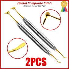 2Pcs Dental CIG6 Composite Instruments Titanium Gold Restorative Filling Tool