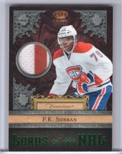 2011-12 Crown Royale Lords of the NHL Patches #7 P.K. Subban 15/25 *S07