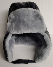 Swiss Tech Boys Black Trapper Hat Water Resistant Warm Lining New