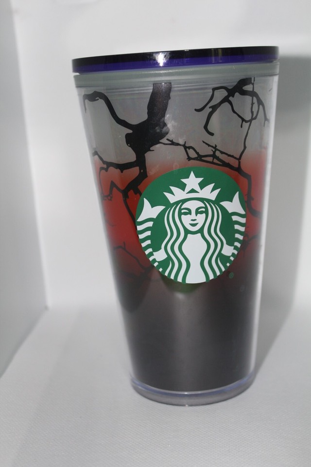 Starbucks Halloween 2022 Glow In The Dark 16 oz Cup Raven's Perch NO