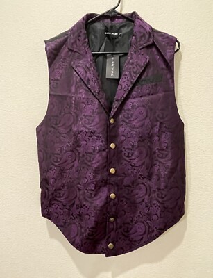 Barry Wang Luxury Men s Novelty Purple Paisley Silk Vest Large