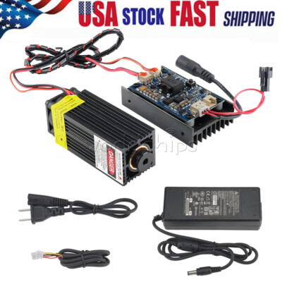 Laser Head Engraving Module with TTL 450nm Blu-ray Wood Marking Cutting Tool US