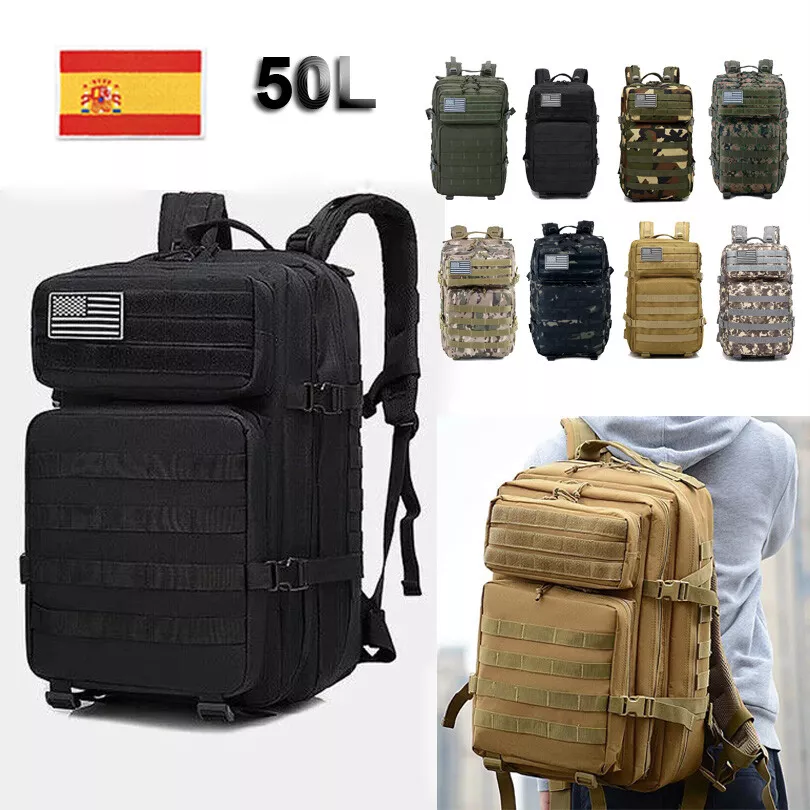 Mochila militar de 50l para hombre y mujer, bolsa táctica de