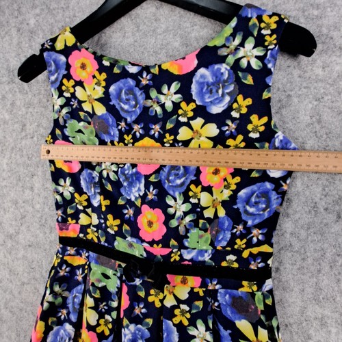 Zara Dress Womens Large Blue Multicoloured Floral Sleeveless Summer Spring 8545 - Picture 4 of 12