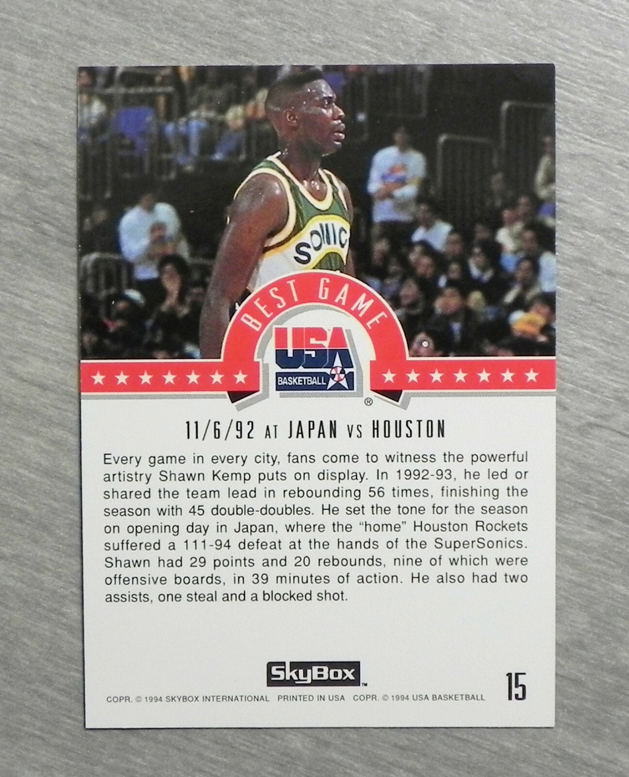 SHAWN KEMP 1994 SkyBox Card 15 _ Receive Exact Card (B) eBay