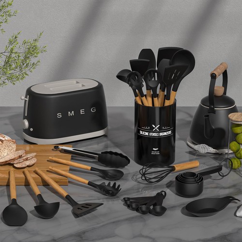 Umite Chef Kitchen Cooking Utensils Set 33 pcs Non-Stick Utensils Spatula Set... - Picture 2 of 7
