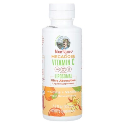 New Mary Ruth s Megadose Vitamin C Liposomal Citrus +Vanilla 7.6 Fl Oz (225 mL)