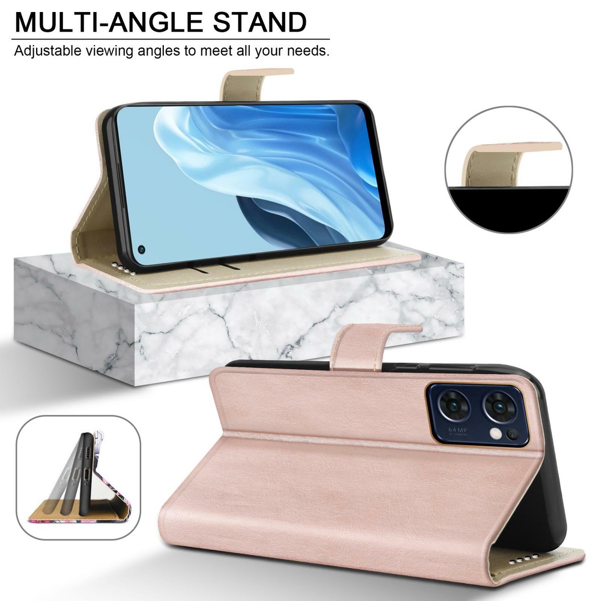 LEMAXELERS Custodia per Oppo Reno 5 Cover Portafoglio