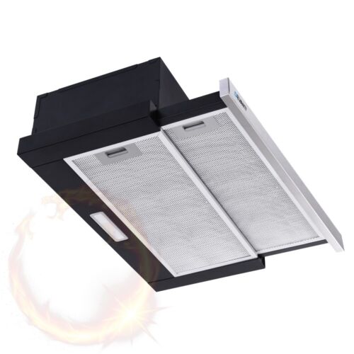 Devanti 60cm Range Hood Stainless Steel Slide Out Kitchen Air Filter LED Light - Picture 1 of 8