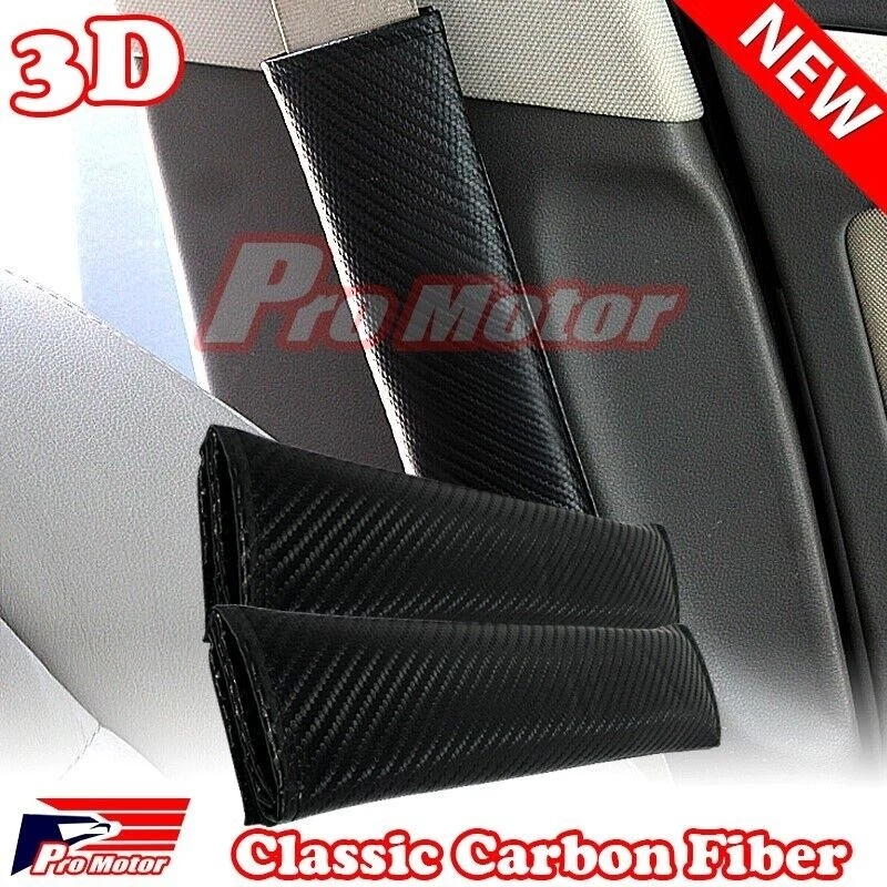 4 x Funda de cinturón de seguridad universal de fibra de carbono almohadilla para el hombro cojín protector seguro z Foto 2 de 4
