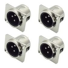 GDQLCNXB XLR Male Jack 3 Pin - Panel Mount Jacks D Series Size XLR-M Silver