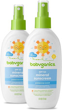 Babyganics SPF 50 Baby Sunscreen Spray  UVA UVB Protection  Octinoxate  Oxybe