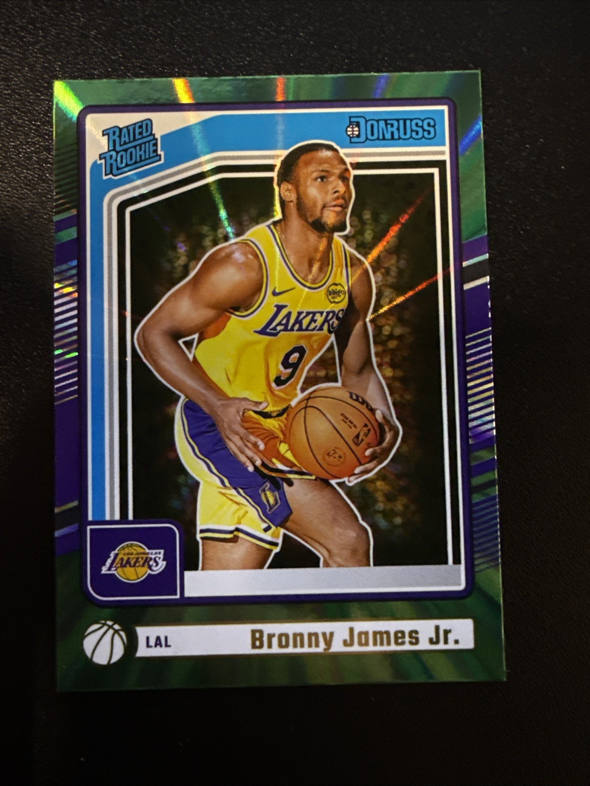 2024-25 Panini Donruss - Rated Rookie Bronny James #243 Holo Green Laser (RC)