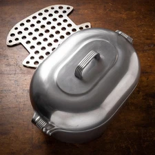 Rare Wagner Ware Magnalite 4267 13 QT Clam Handle Roaster With Trivet