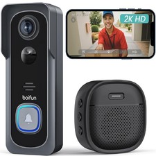 Doorbell Camera Wireless   No Subscription Required, 2K HD, 166  Wide View, 2...