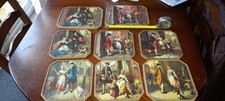 Vintage UNUSUAL  SET CRIES OF LONDON GLASS   TABLE MATS X 8 