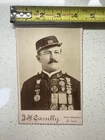 G.A.R. Civil War Veteran Missouri Cabinet Card Medals Fireman photo 1800s old