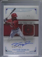2017 Panini National Treasures Button 6/6 Victor Robles #TSM-VR Auto f0v