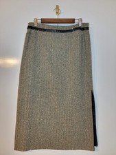 Sag Harbor Skirt Womens 16 Brown Tweed Lined Straight Pencil Midi Length