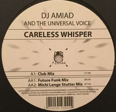 DJ Amiad - Careless Whisper 12'' Vinyl Electronic House 48859
