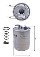 Kraftstofffilter Knecht KL 490/1D Leitungsfilter Mahle FüR Sprinter Mercedes Bus