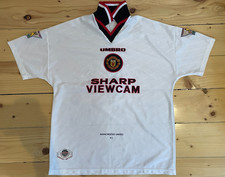 Original Authentic Manchester United 1996/97 Cantona #7 white Away Shirt - L
