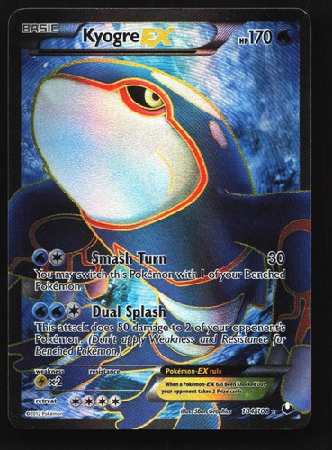 Kyogre EX 104/108 Dark Explorers Ultra Rare Holo Pokemon Card