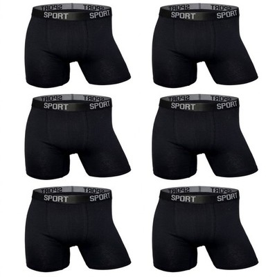 6er Pack Herren Retroshorts Sport Schwarz Stretch Baumwolle Boxershort Set Lang