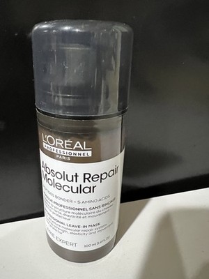 L'Oreal Absolut Repair Molecular ''LEAVE -IN- MASK''Deep Molecular Treatment 3.4fl