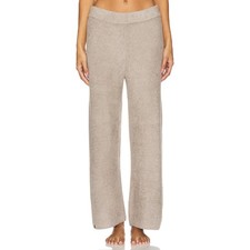 Barefoot Dreams Cozychic Lite Pants Womens XL Beige Knit Elastic Waist Wide Leg