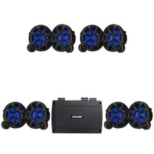 Kicker Premium Marine 4 Pair  8" Component Speaker and Amplifier bundle  5...
