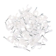 500 Pcs Cable Nail Clip Clips with Steel Nails Phone Line Wire Fixed Buckle