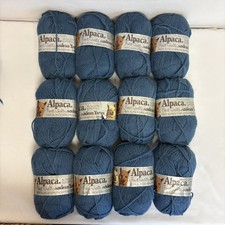 Andean Yarns 100 ALPACA -12 Skein Lot-Alpaquita Superfina Peru, color Blue 120 